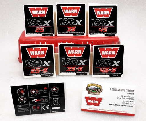 WARN 100994 ATV/UTV Winch Decal kit, for VRX 25, 35 & 45