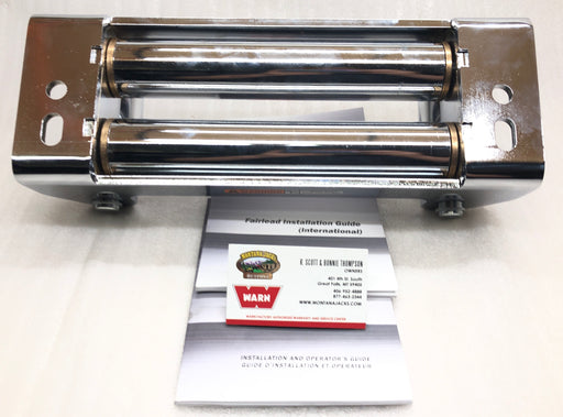WARN 30859 Chrome Fairlead Roller Assembly, 12" for Winches with 10" Drum