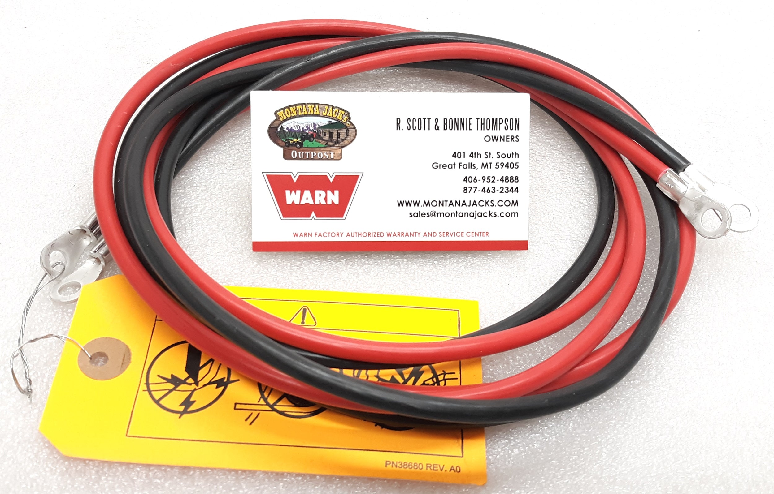 WARN 101631 Winch Power Cable Set, Red/Black, 8ga, 72