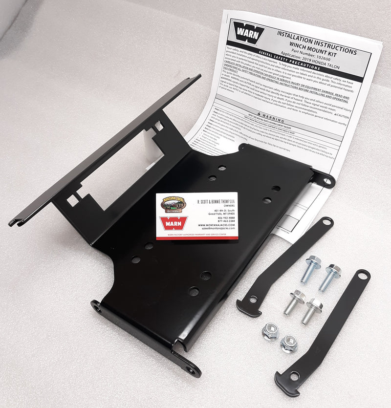 WARN 102600 UTV Winch Mount for 2019-22 Honda Talon 1000