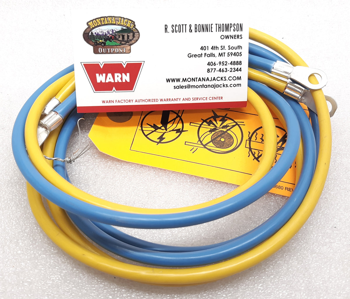 WARN 103044 Winch Power Cable Set, Yellow/Blue, 8ga, 54