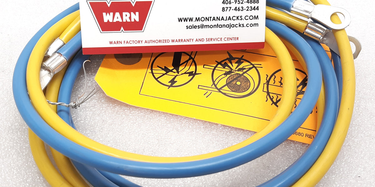 WARN 103044 Winch Power Cable Set, Yellow/Blue, 8ga, 54