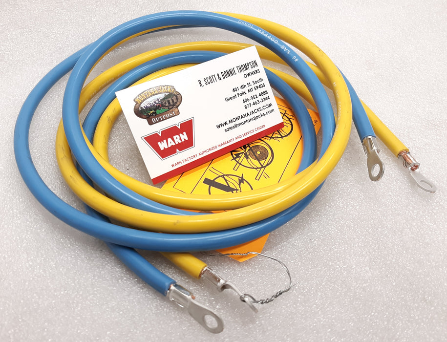 WARN 103045 Cable set, 54" Yellow/Blue, 6 gauge