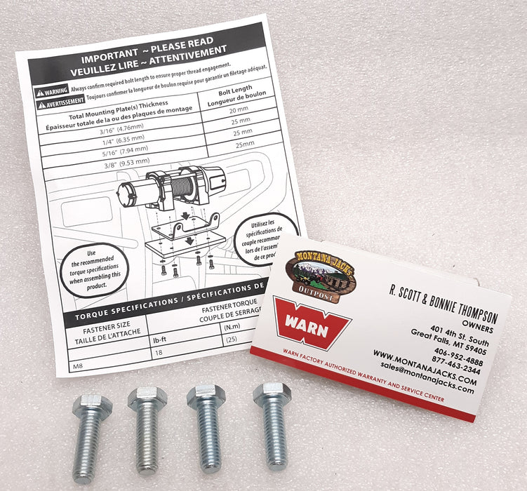 WARN 106738 Mounting Bolt set for VRX Winch