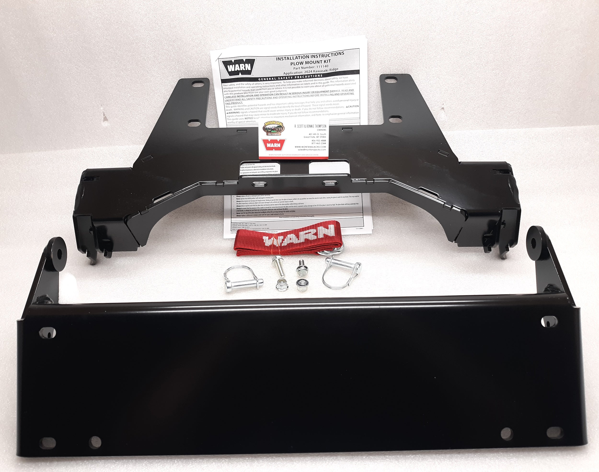 WARN 111140 UTV Front Plow Mount for 2024-25 Kawasaki Ridge