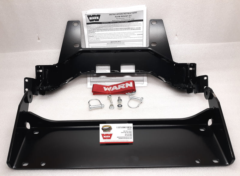 WARN 111140 UTV Front Plow Mount for 2024 Kawasaki Ridge