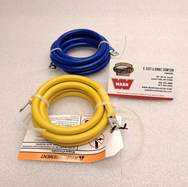 WARN 111264 R35 Power Cables, 6 gauge, 54" (Yellow/Blue)