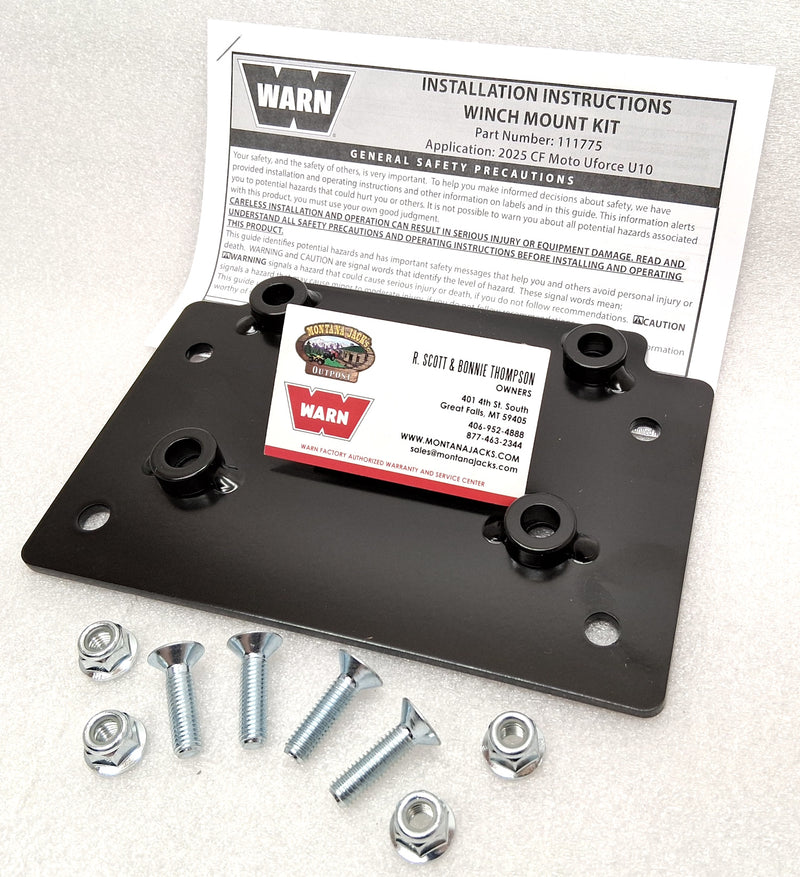 WARN 111775 WINCH MOUNT KIT CFMOTO UFORCE 1000 U10 PRO