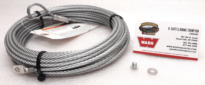WARN 15236 ATV Winch Replacement Wire Rope for Steel Drums - 3/16 X 50 FT.