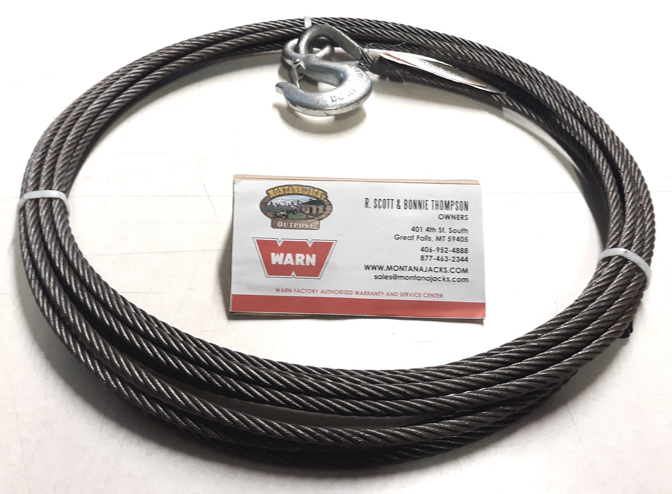 WARN 23671 Winch/Hoist Cable 3/8" x 50', w/hook