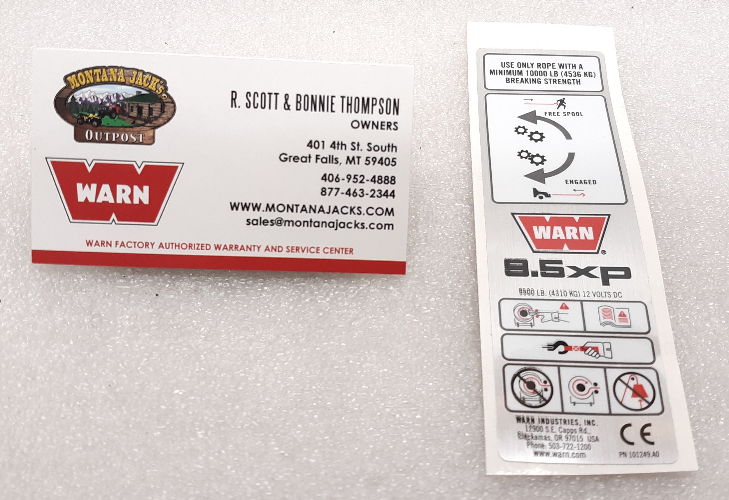 ウッドタグ定規マッチ箱ラベルなどNo.771 WARN 68614 Label Kit for 9.5xp Winch, FREE SHIPPING! — Montana