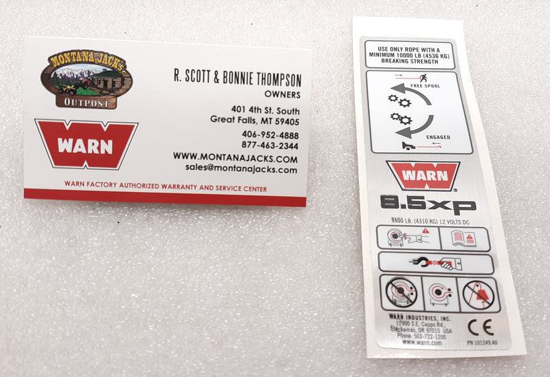 WARN 68614 Label Kit for 9.5xp Winch