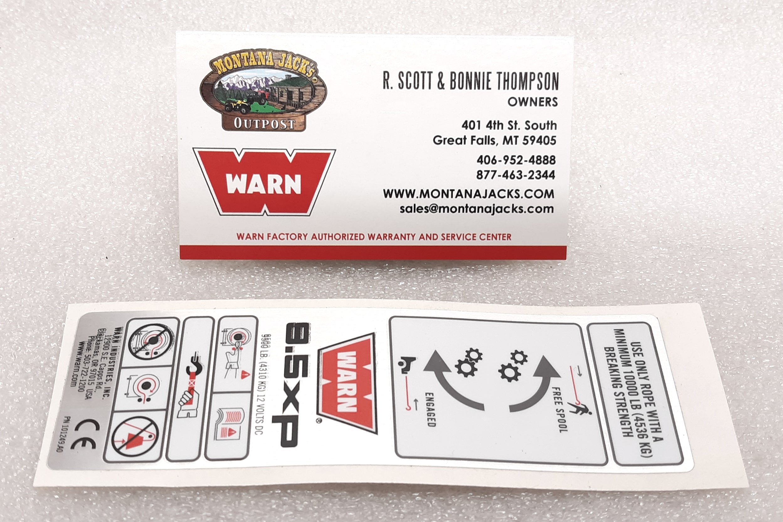 WARN 68614 Label Kit for 9.5xp Winch, FREE SHIPPING! — Montana Jacks ...