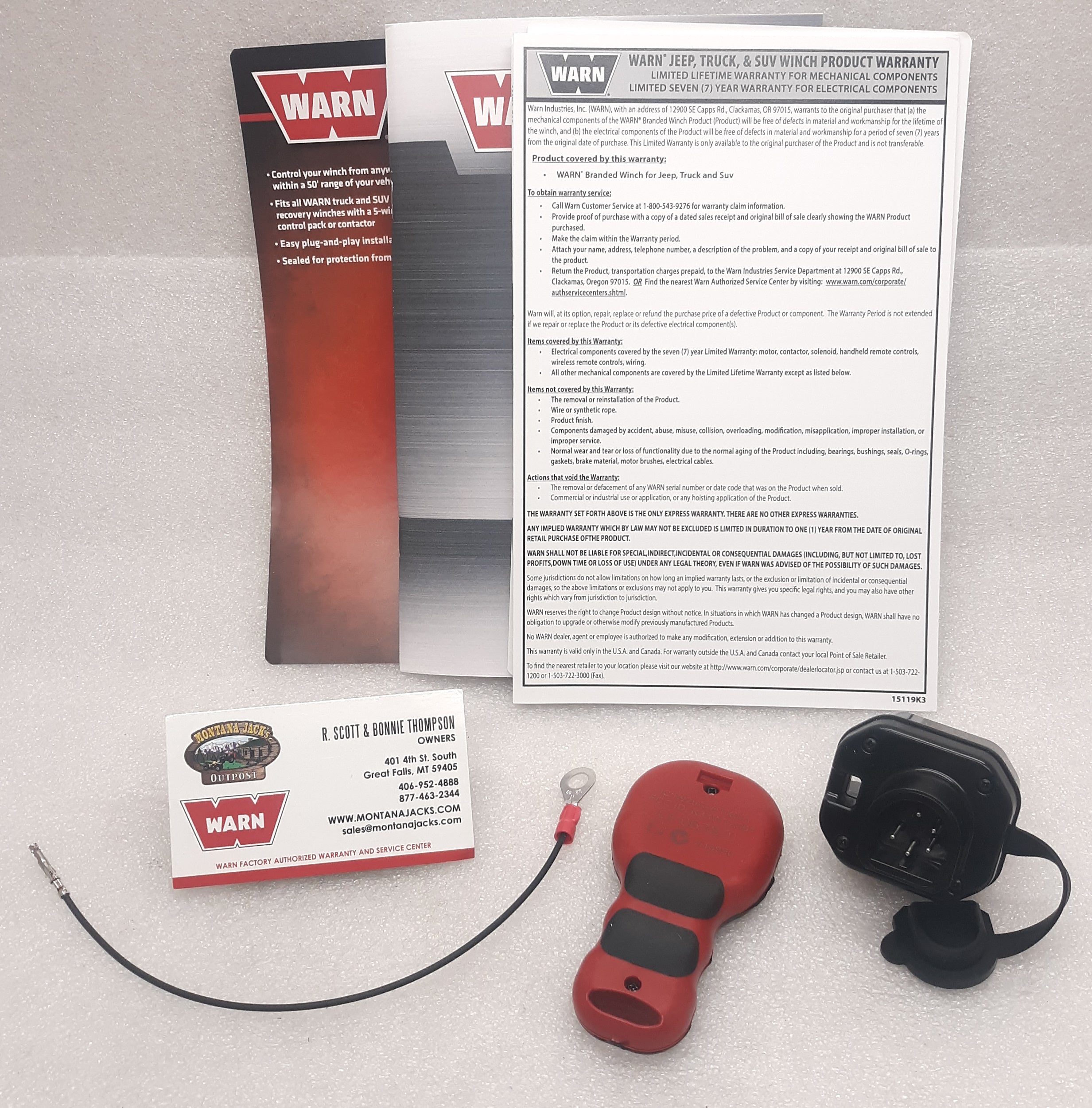 Wynnデック 赤 トランプ WARN 90287 Wireless Winch Control System, FREE SHIPPING — Montana