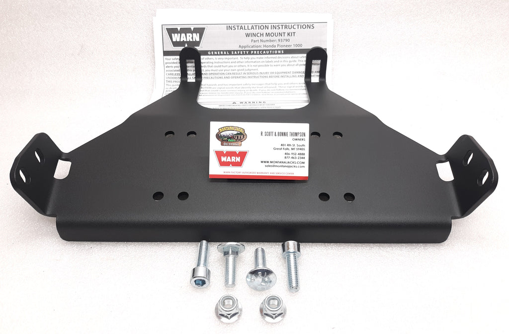 ウィンドマウンテンボード Warn 93790 WARN Winch Mount Kit for 2016-24 Honda Pioneer 1000