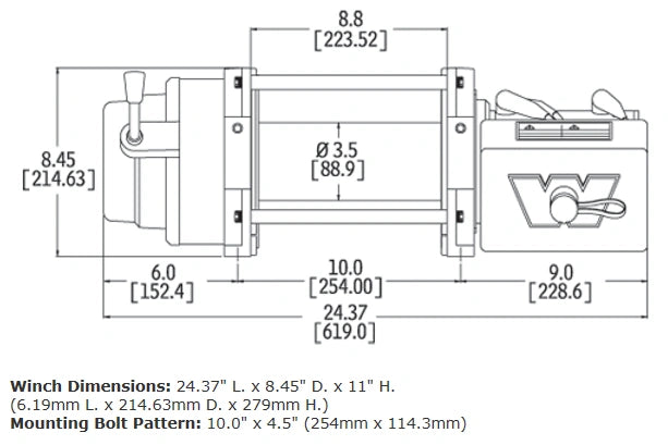 house on the hill 90サイズ ホース WARN 265072 WINCH,CE M12000,24V,125',ROLLR, FREE SHIPPING