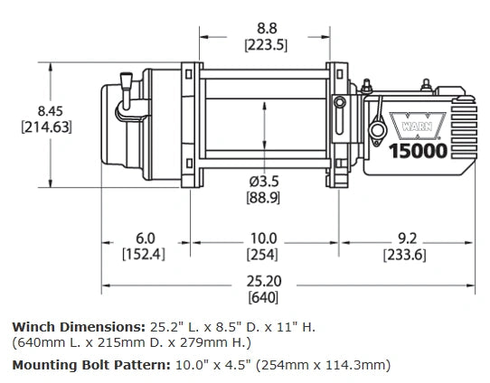 WARN 478022 M15 Winch, 24 Volt