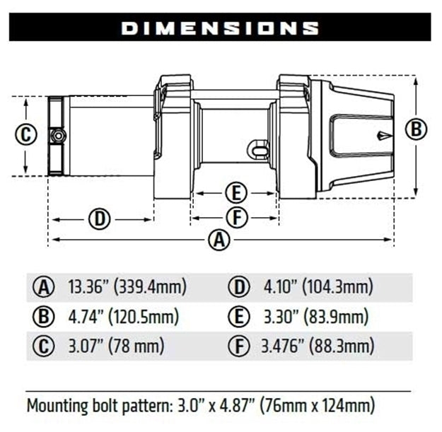 WARN 101030 VRX 35-S dimensions