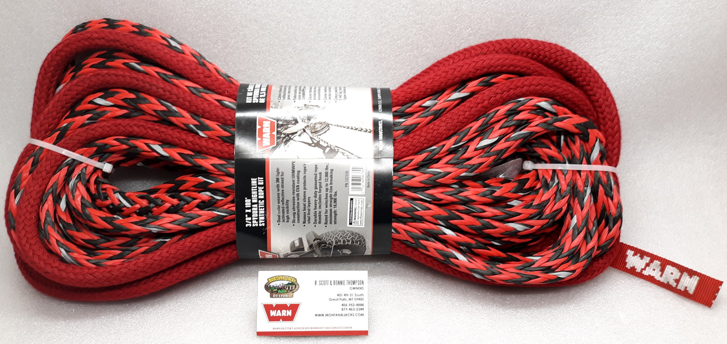WARN 102558 Spydura Nightline Synthetic Winch Rope, 3/8" x 100'