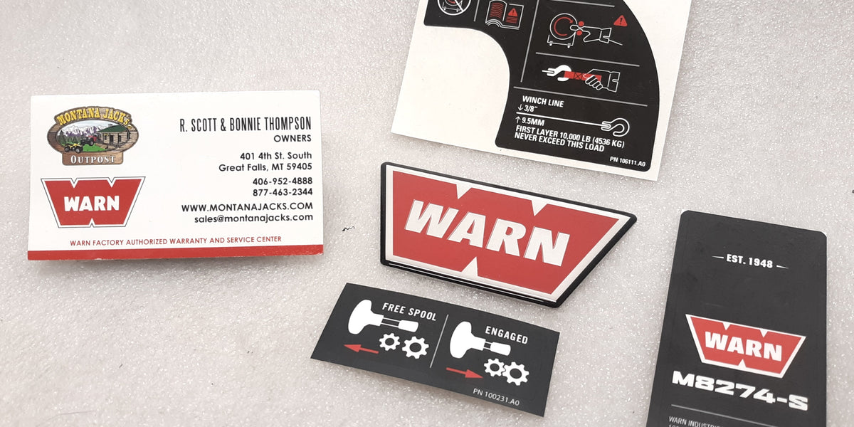WARN 106136 Winch Decal kit for M8274-70-S — Montana Jacks Outpost