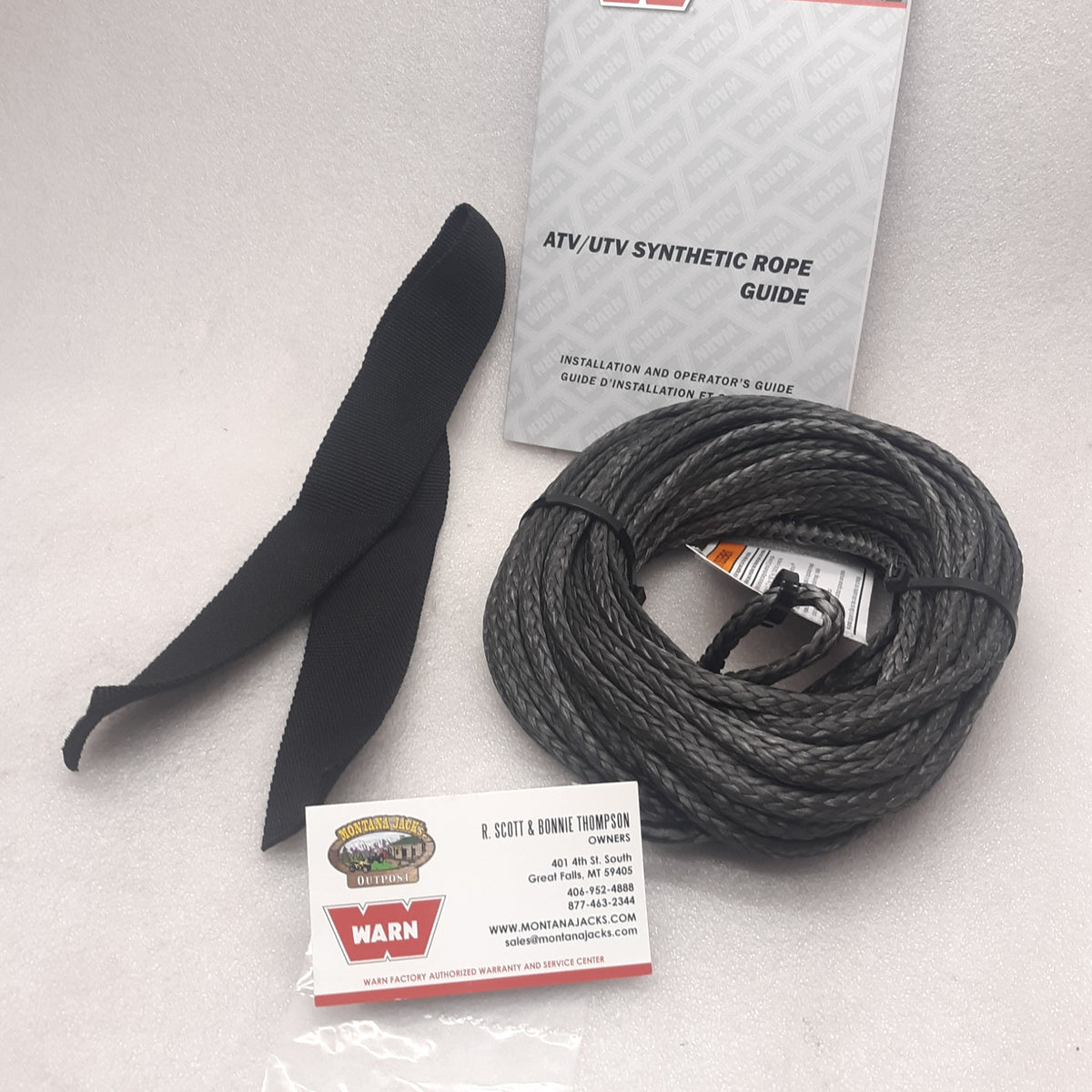 WARN 107489 Synthetic Winch Rope Service Kit 3/16