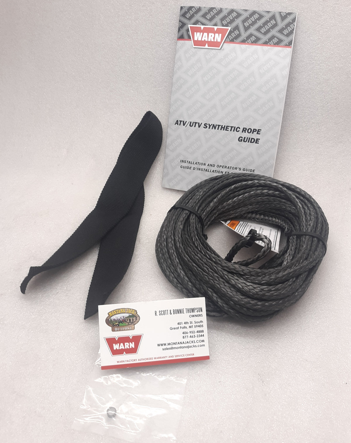 WARN 107489 Synthetic Winch Rope Service Kit 3/16