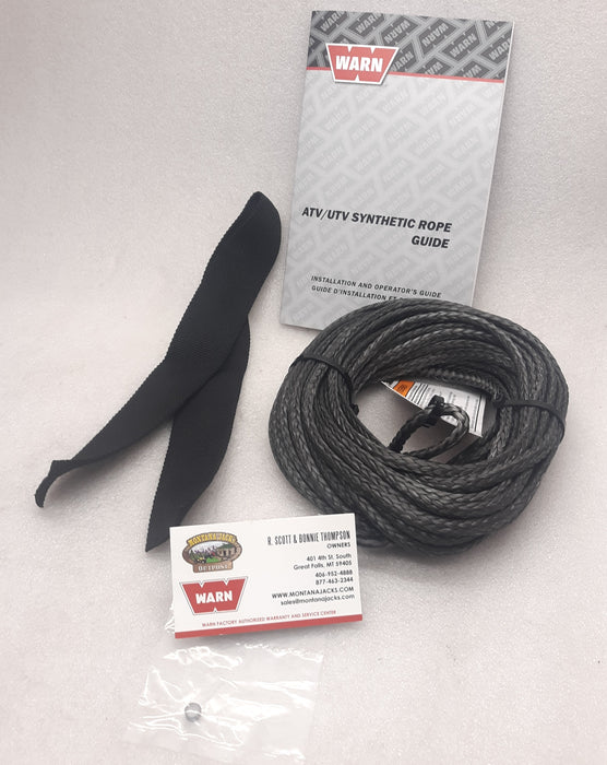 WARN 107489 Synthetic Winch Rope Service Kit 3/16 X 50', FREE