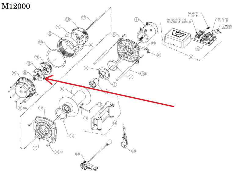 WARN 98764 Carrier Assembly, Stage 1 for M12000 Winch