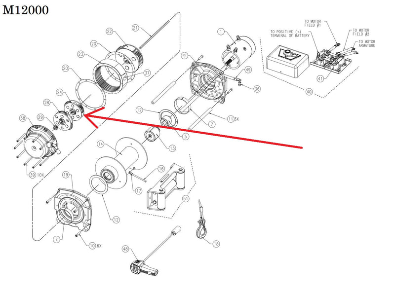WARN 15645 Stage 2 Carrier Assembly for M12000 Winch