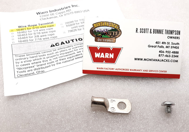 WARN 16461 Cable Terminal End Kit, 3/16"