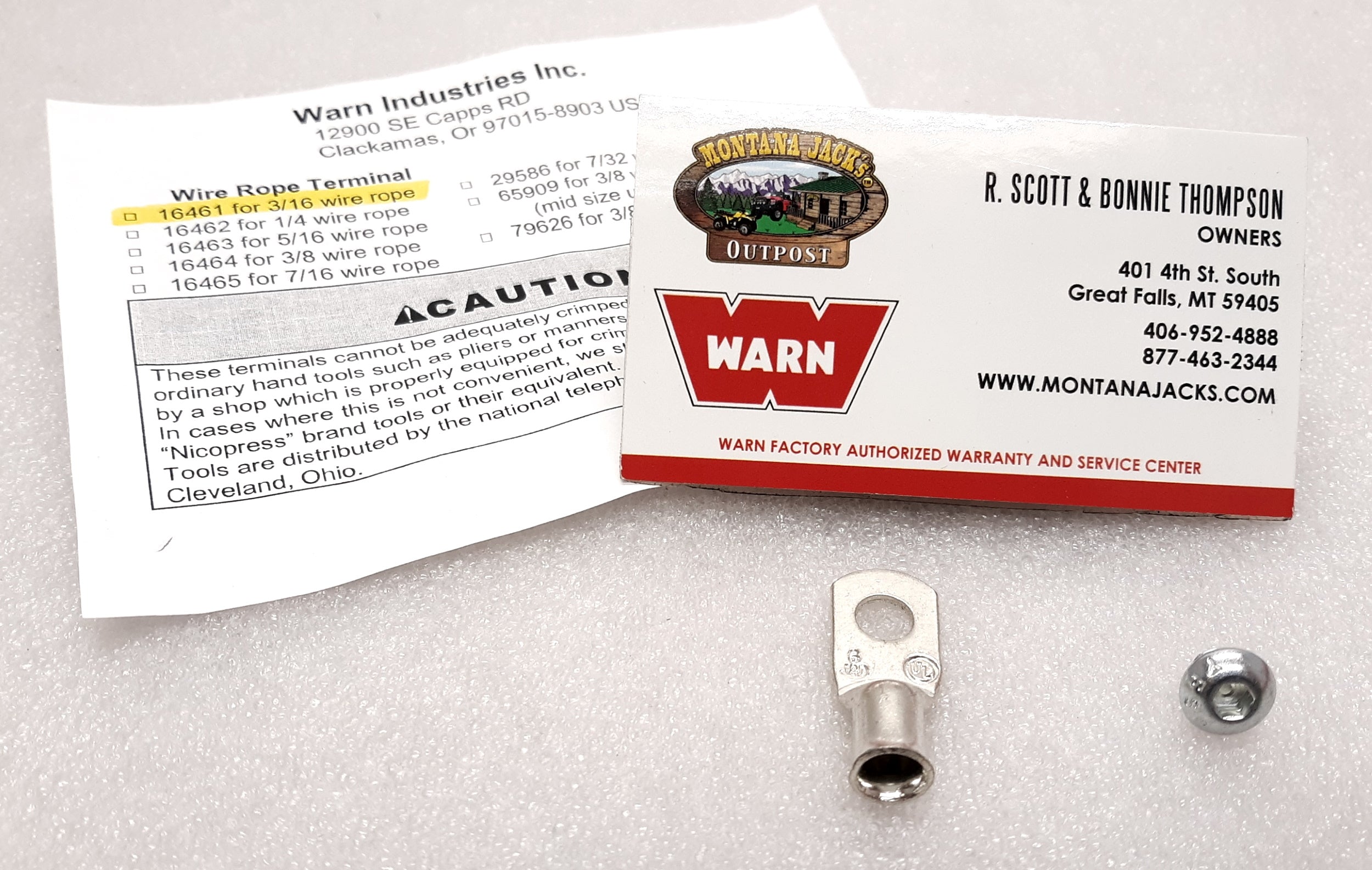 ウリン WARN 16462 Cable Terminal End Kit, 1/4