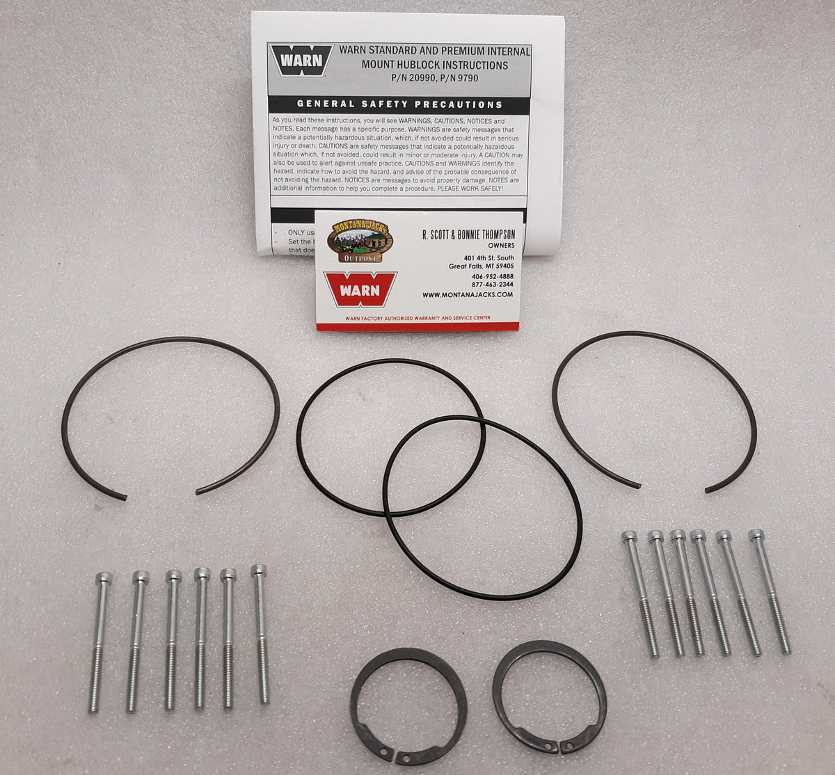 WARN 20825 Locking Hub Service Renew Kit – Gaskets O-Rings Bolt Snap Ring – 4WD