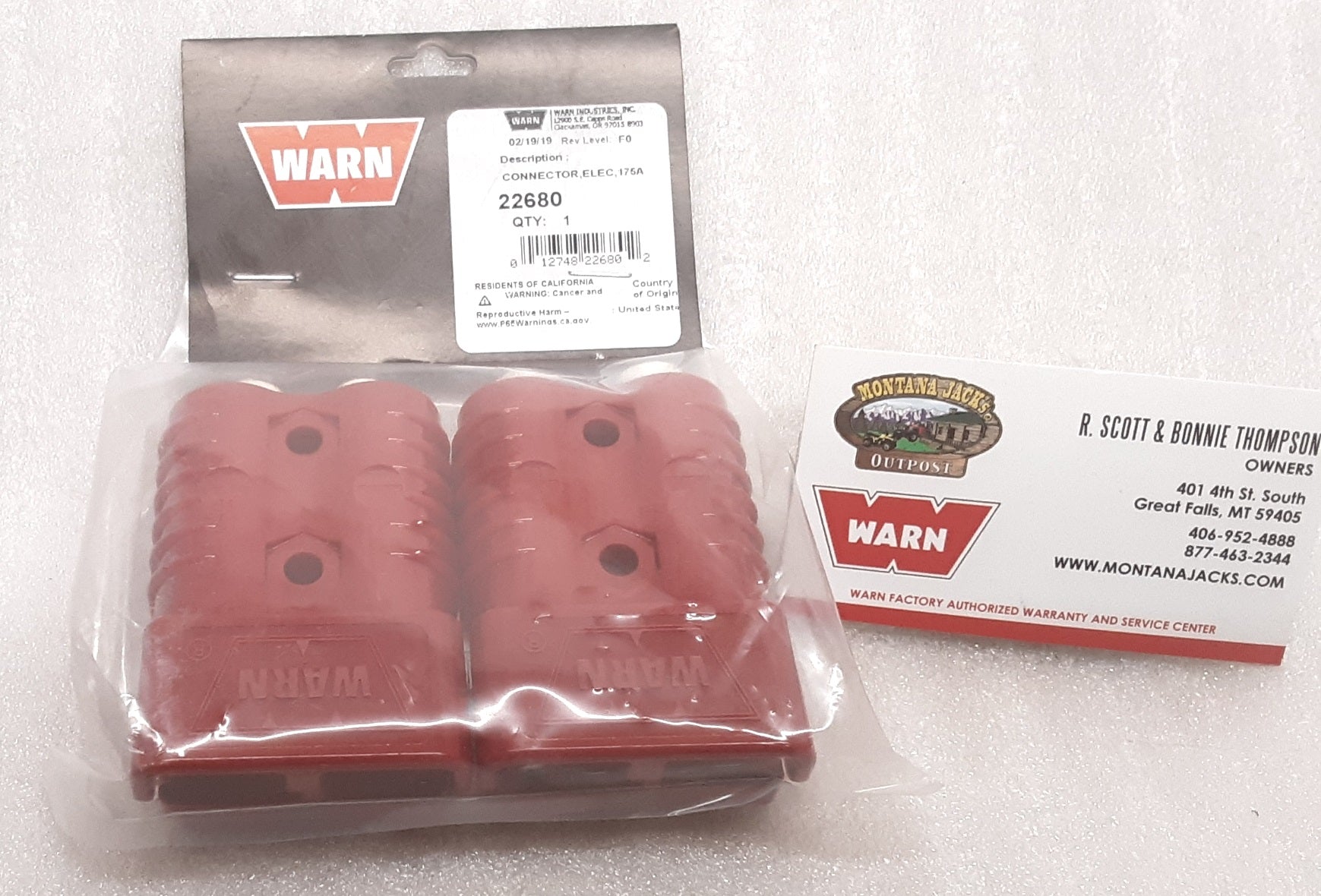 WARN 22680 Quick Connect Plugs, 175 amp for 2-4 ga. Cable, One