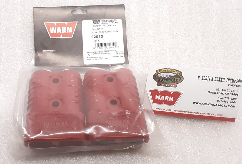 WARN 22680 Quick Connect Plugs, 175 amp for 2-4 ga. Cable, One Pair