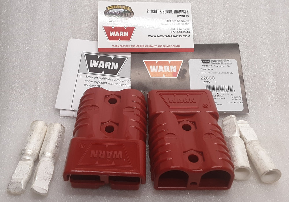 WARN 22680 Quick Connect Plugs, 175 amp for 2-4 ga. Cable, One Pair