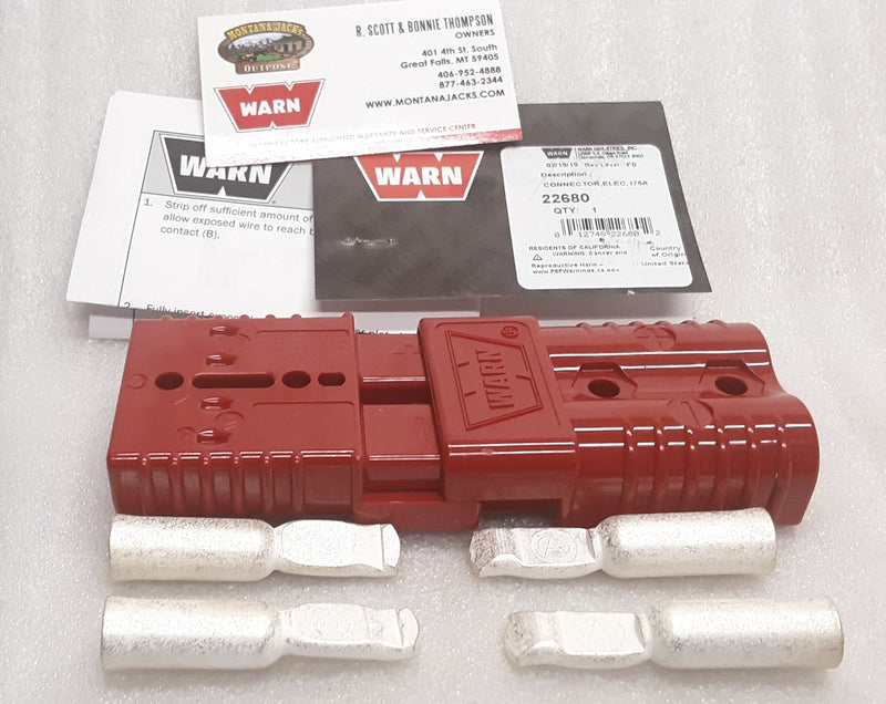 WARN 22680 Quick Connect Plugs, 175 amp for 2-4 ga. Cable, One Pair