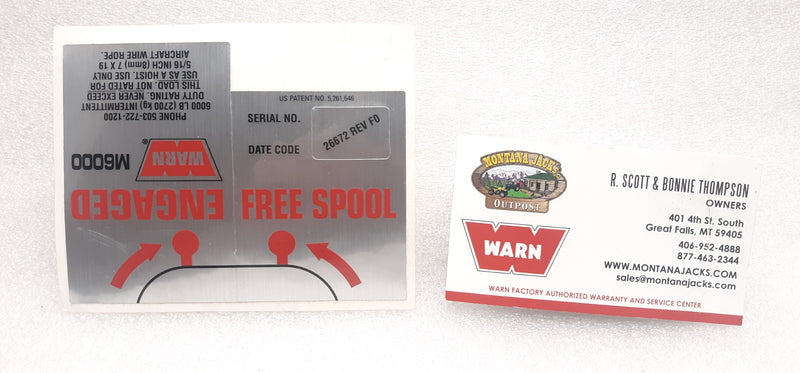 WARN 26672 Decal Kit for M6000 Winch
