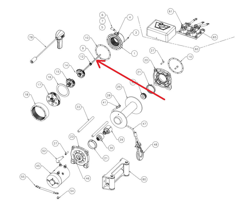 WARN 27372 Winch Driveshaft for M6000, M8000, XD9000, XD9000i, 9.5xp, 9.5xp-s
