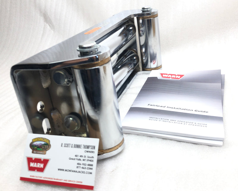 WARN 30859 Chrome Fairlead Roller Assembly, 12" for Winches with 10" Drum