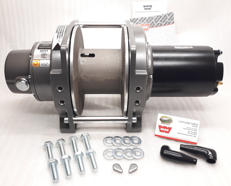 WARN 33503 DC1600 LF Industrial Hoist, 12 volt