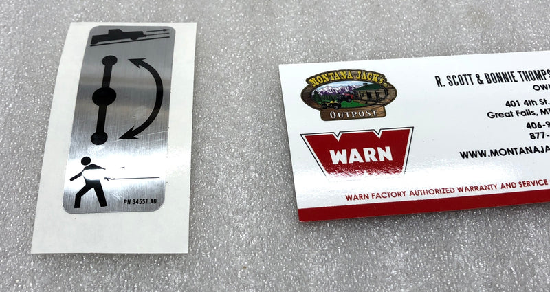 WARN 34551 Clutch Engagement Decal for Series 12 Industrial Winch