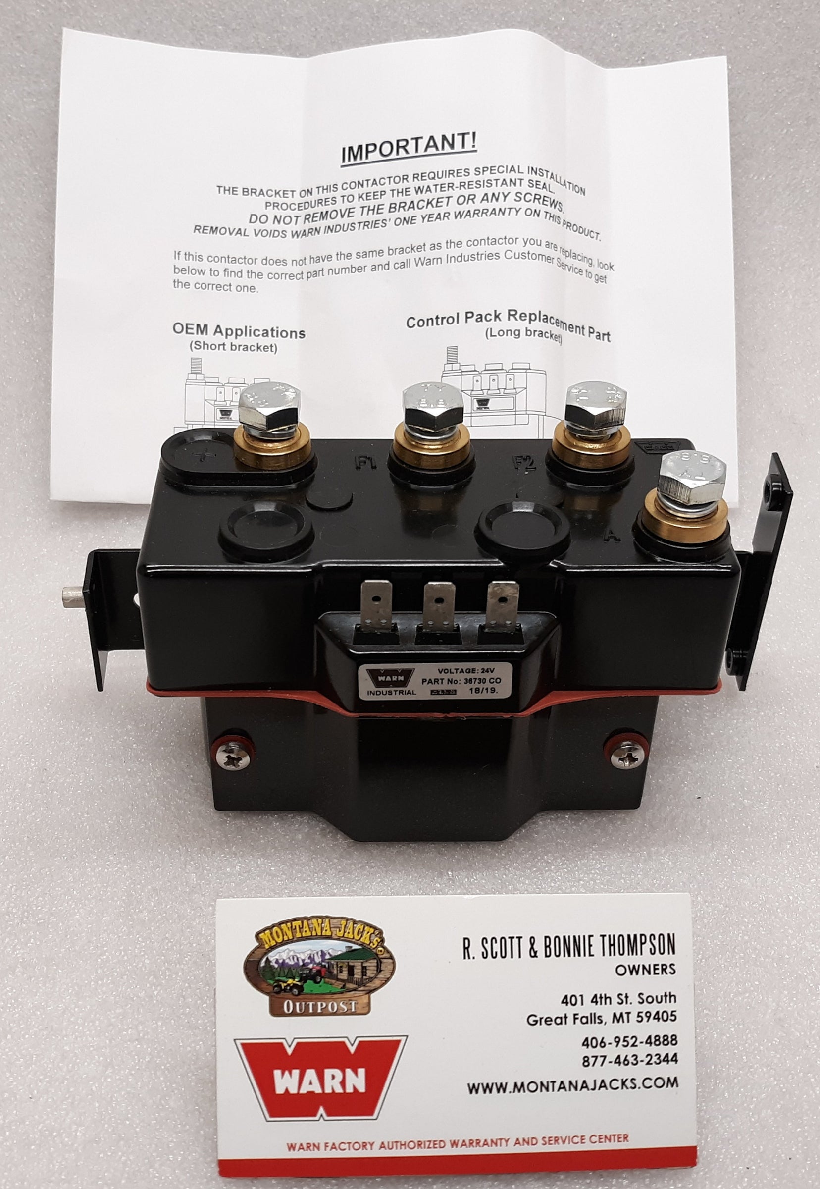 WARN 34978 Contactor for Series Industrial Winch, 24 volt, with bracke ...