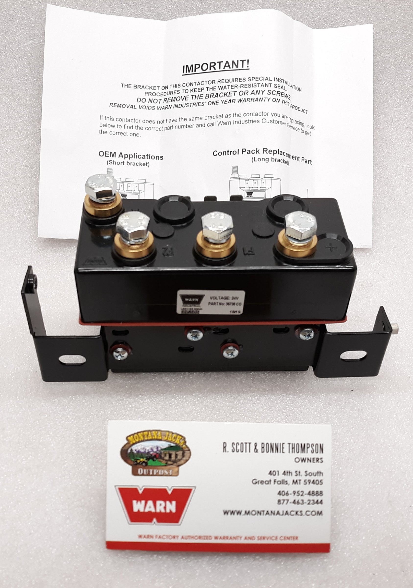 WARN 34978 Contactor for Series Industrial Winch, 24 volt, with bracke ...