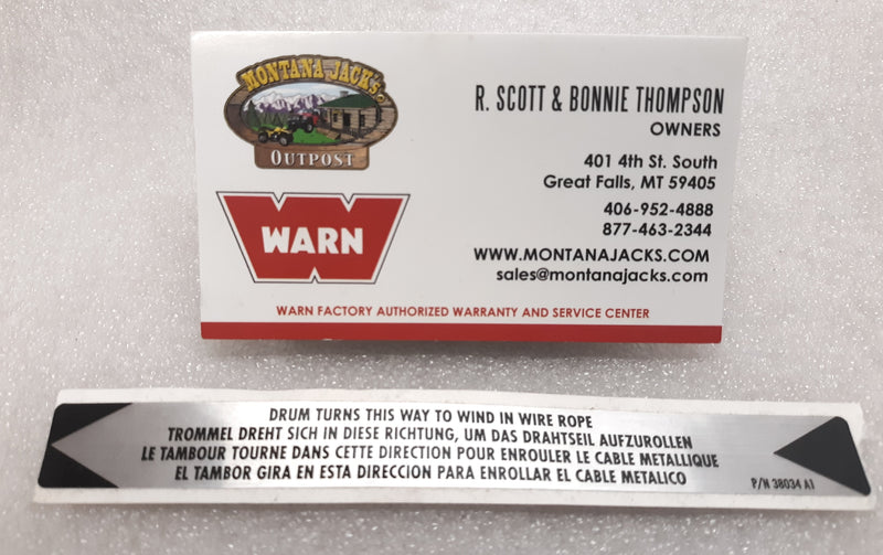 WARN 38034 Drum Rotation Label