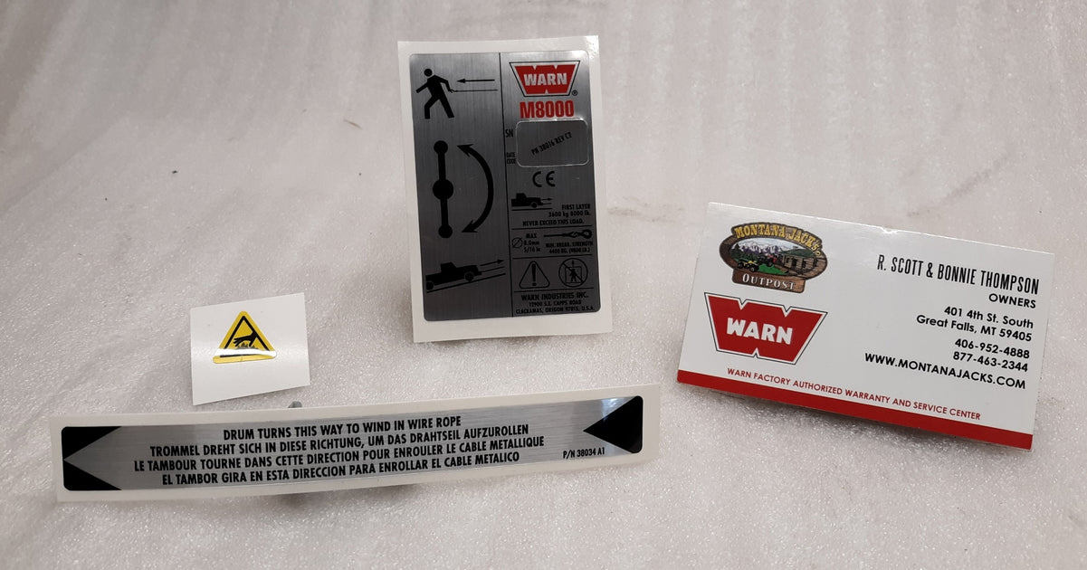 WARN 38304 Decal Kit for M8000 Winch — Montana Jacks Outpost