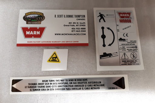 WARN 38304 Decal Kit for M8000 Winch