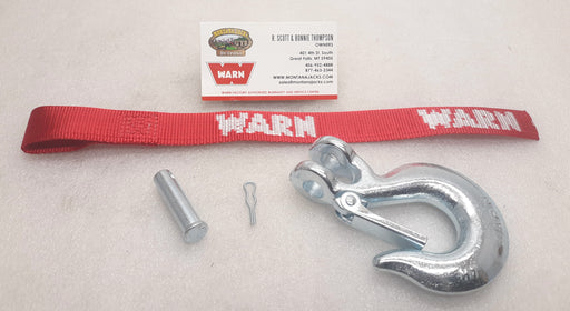 WARN 39557 5/16 Inch Winch Hook with Spring Gate & Safety Strap