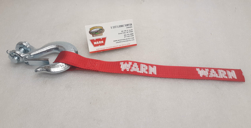 WARN 39557 5/16 Inch Winch Hook with Spring Gate & Safety Strap