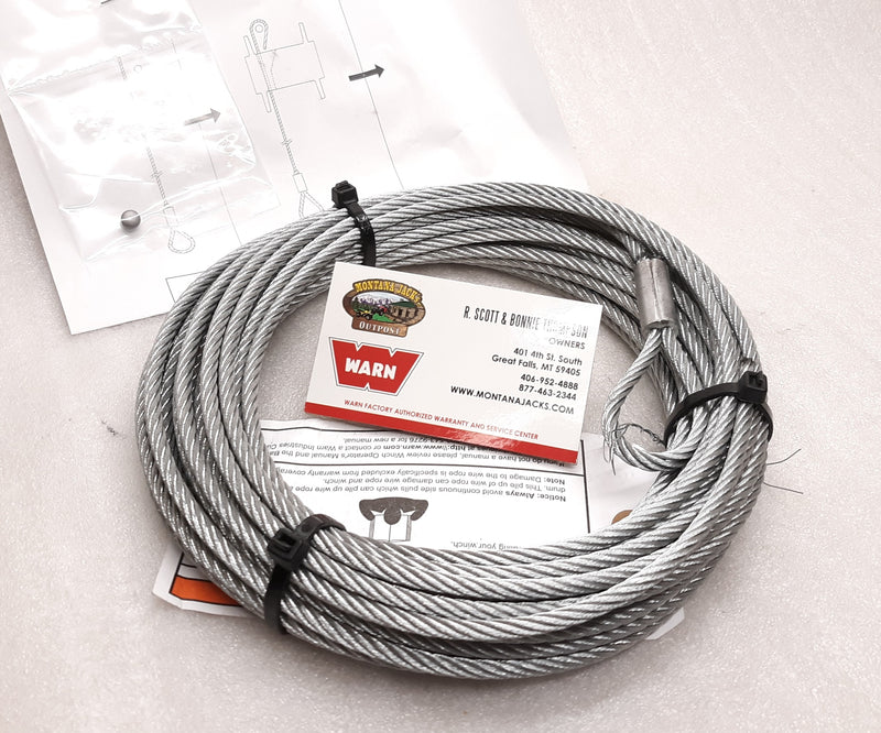 WARN 60076 ATV Winch Cable, Wire Rope, 3/16 x 50 ft.