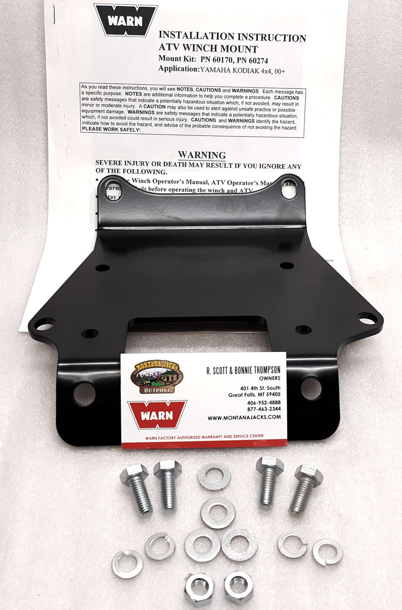 WARN 60274 Winch Mounting Kit for 2000-01 Yamaha Kodiak